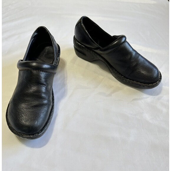 Thom Mc An Clogs Womens 9 M US Black Leather Slip On Shoes Walking Work - Picture 2 of 10